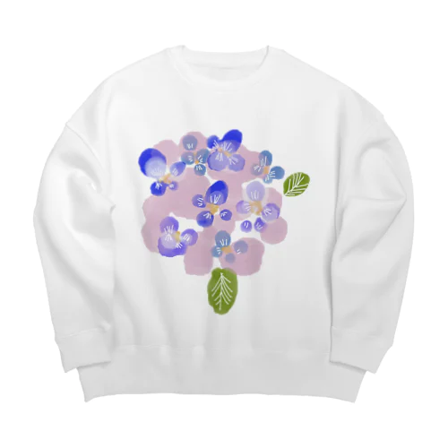 君の名は紫陽花 Big Crew Neck Sweatshirt