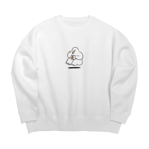 深夜にちくわをむさぼる Big Crew Neck Sweatshirt