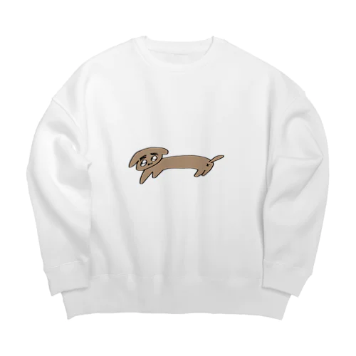 だっくすわんこ Big Crew Neck Sweatshirt