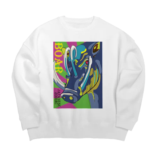 ZODIAC boar（亥） Big Crew Neck Sweatshirt