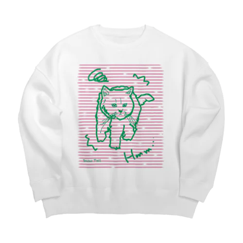 ふきげんにゃんこ Big Crew Neck Sweatshirt