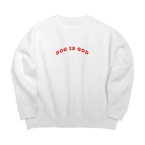 DOG IS GOD RED Big Crew Neck Sweatshirt