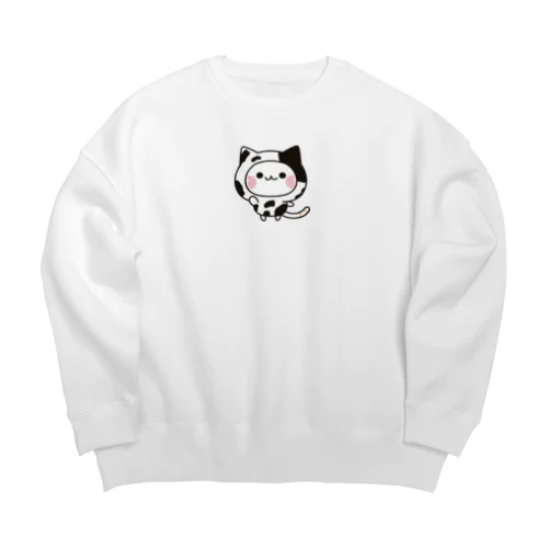 気づかいのできるネコ　牛さんver. Big Crew Neck Sweatshirt