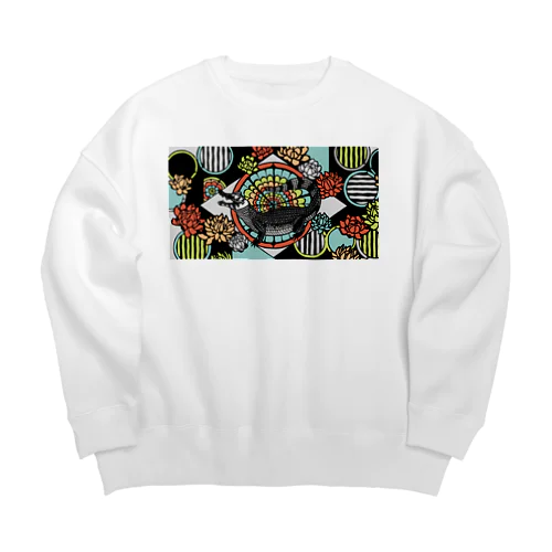 メガネカイマンカラー Big Crew Neck Sweatshirt