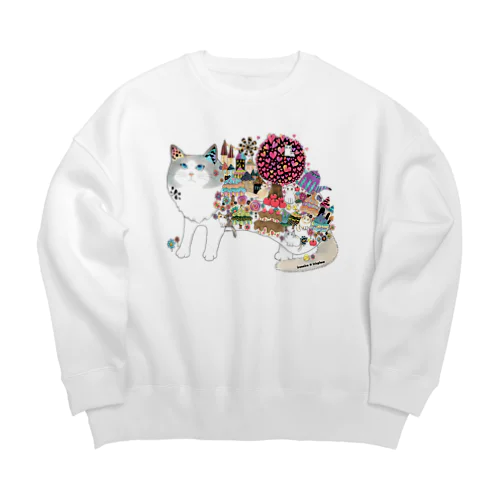 Ragdoll town （ ラグドール / 猫 ） Big Crew Neck Sweatshirt