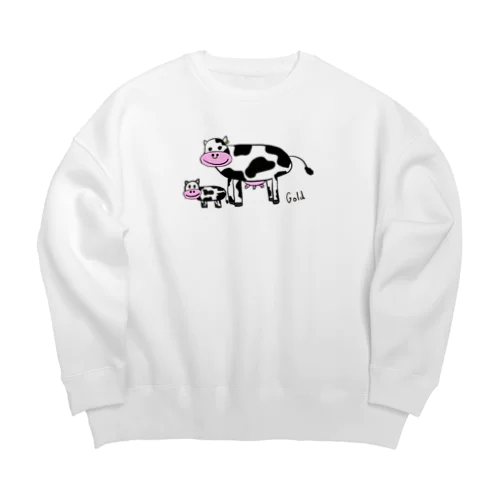 モゥ幸せになるよ Big Crew Neck Sweatshirt