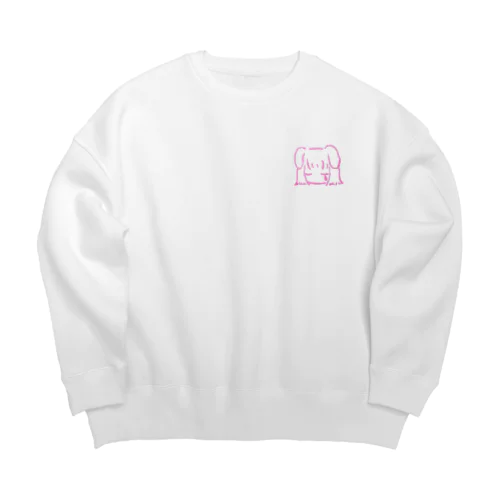 水彩なみだうさぎ Big Crew Neck Sweatshirt