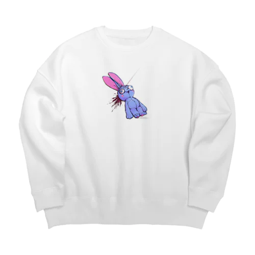 脳天うさぎくん Big Crew Neck Sweatshirt