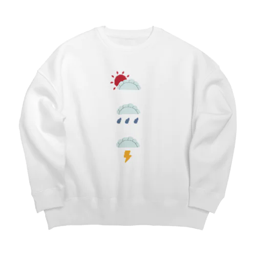 餃子のち ハレ・雨・カミナリ Big Crew Neck Sweatshirt