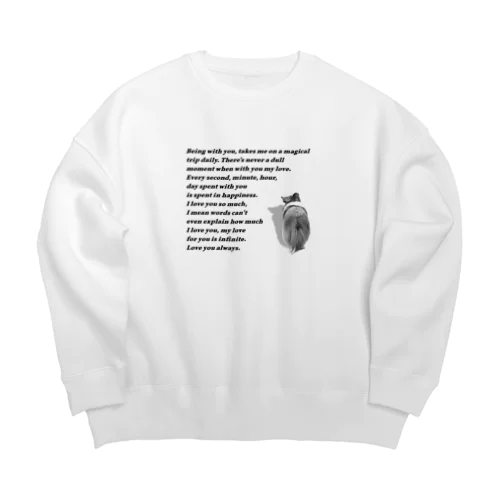 シェルティ　後ろ姿 Big Crew Neck Sweatshirt