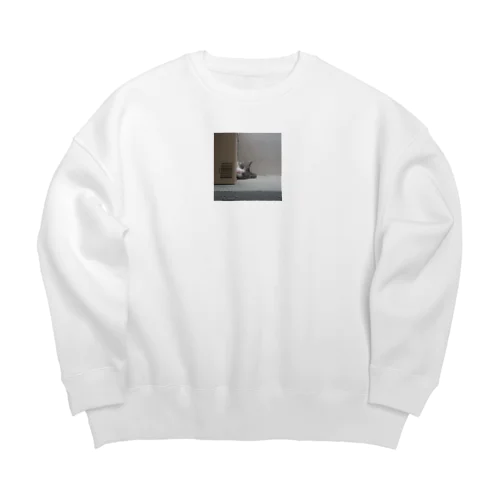 ダンボールキャット(起きてる) Big Crew Neck Sweatshirt