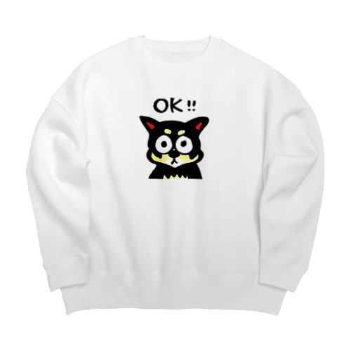 OK黒柴犬 Big Crew Neck Sweatshirt