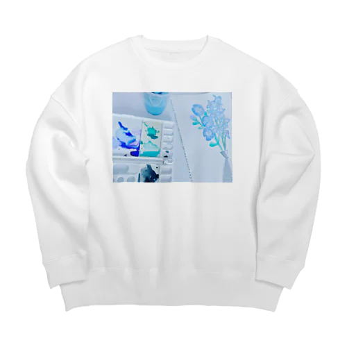 みずいろえのぐ Big Crew Neck Sweatshirt