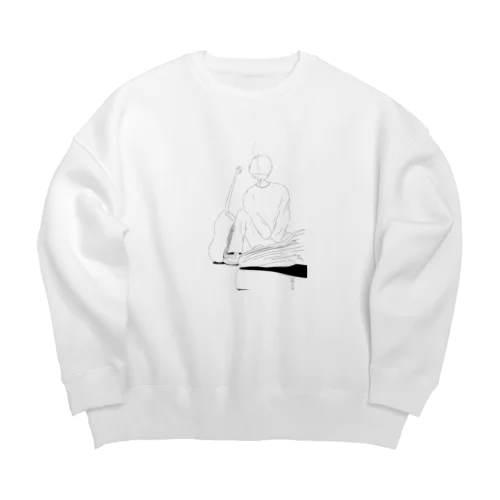 タバコとギター Big Crew Neck Sweatshirt