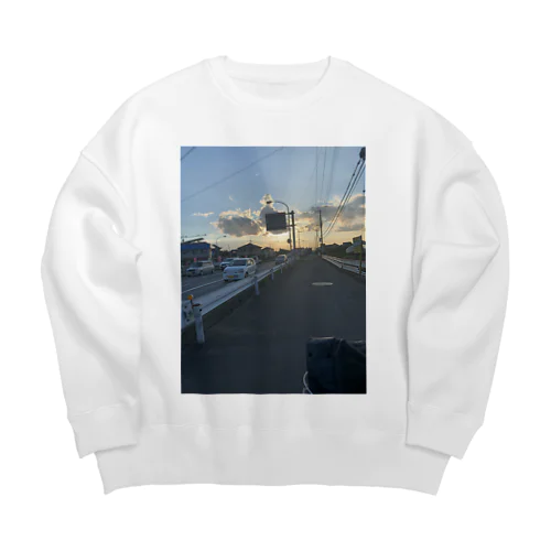 学校の帰り道　宵の空 Big Crew Neck Sweatshirt