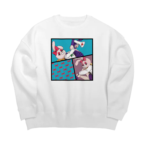 うさぎ頭のセーラー少女 Big Crew Neck Sweatshirt