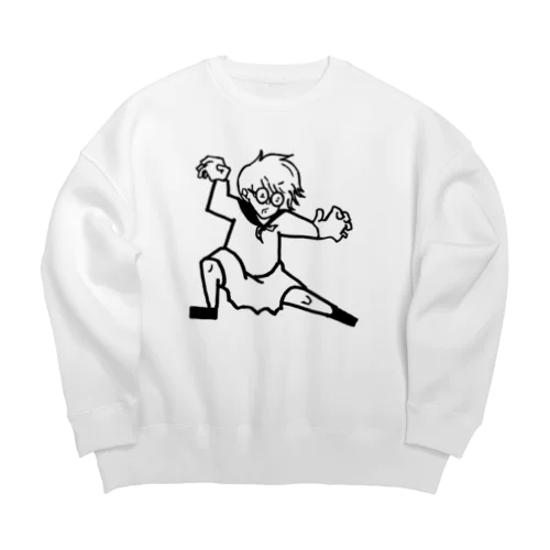 セーラーカンフー黒大 Big Crew Neck Sweatshirt