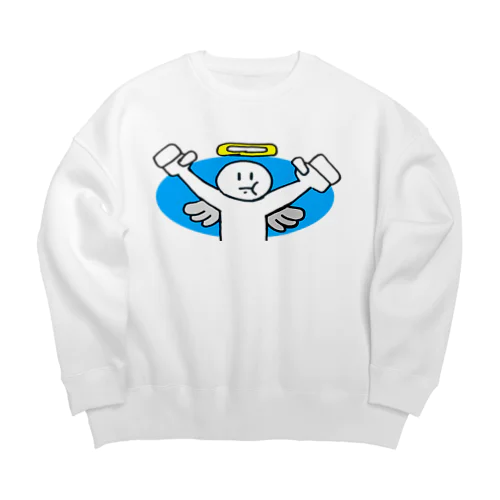 天使くん白枠 Big Crew Neck Sweatshirt