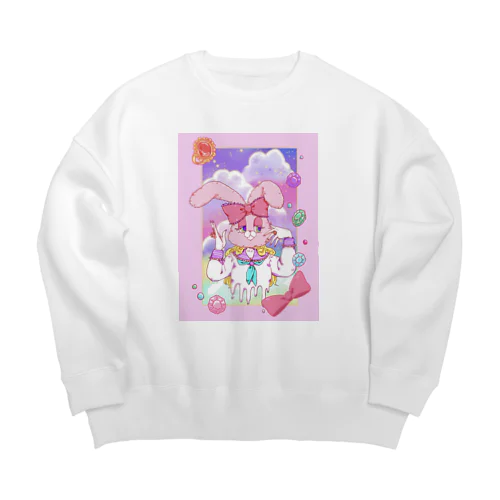 うさぎ頭のゆめかわセーラー少女~背景付き Big Crew Neck Sweatshirt