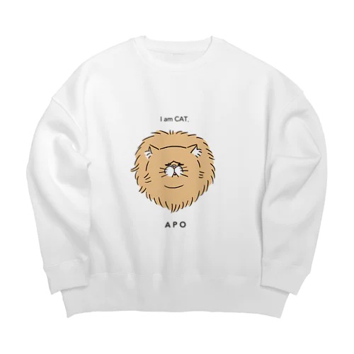 猫のAPOちゃん Big Crew Neck Sweatshirt