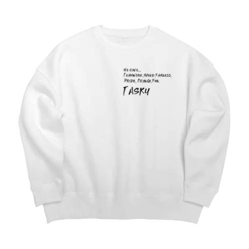 TASKYカルチャー黒文字 Big Crew Neck Sweatshirt