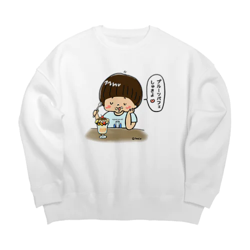 愛しき言い間違い　プルーツパフェ(フルーツパフェ) Big Crew Neck Sweatshirt