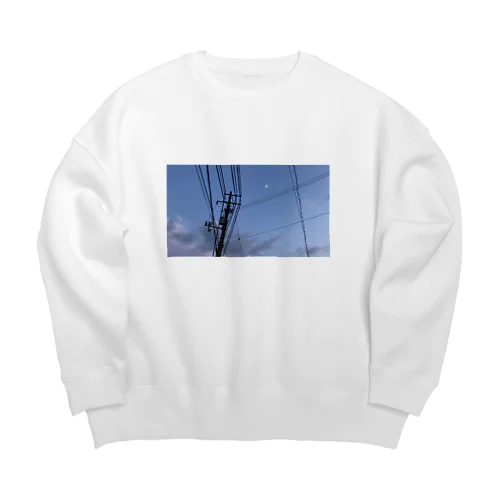 夜空と電信柱 Big Crew Neck Sweatshirt