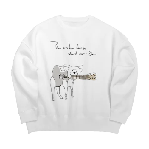 犬派のギタリスト Big Crew Neck Sweatshirt