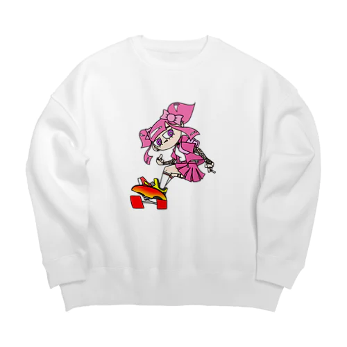 NerdCatHoodies SK8 girl 3 Big Crew Neck Sweatshirt