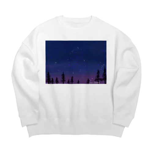 濃紺と紫の星空 Big Crew Neck Sweatshirt