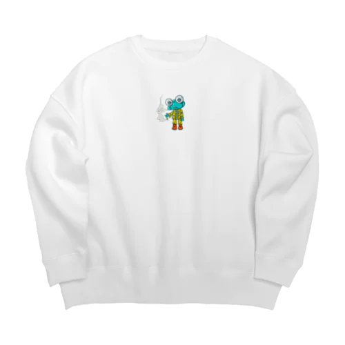 泣きそうなカエル Big Crew Neck Sweatshirt