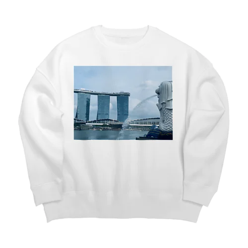 マーライオン☆シンガポール Big Crew Neck Sweatshirt