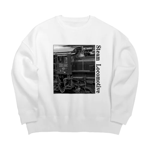 D51498 運転席周辺 黒いレタリング （モノクロフォト） Big Crew Neck Sweatshirt