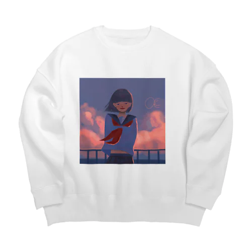 夕焼けセーラー Big Crew Neck Sweatshirt