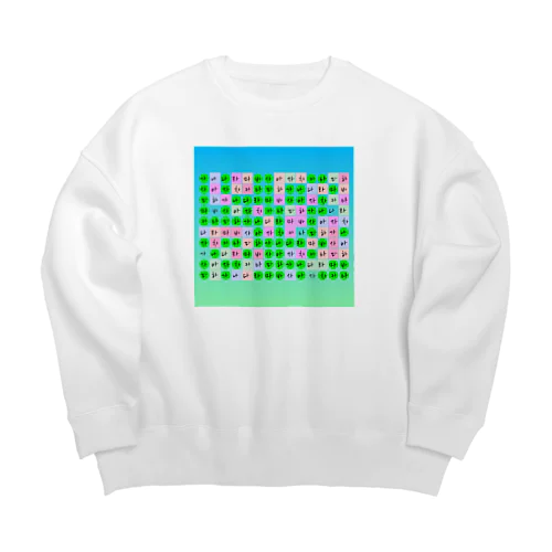 かなだらまばさ　グリーン(グラデーションバック Big Crew Neck Sweatshirt