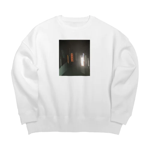 街の灯り 映る線 Big Crew Neck Sweatshirt