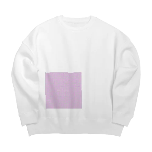 紗綾形文様　ピンク Big Crew Neck Sweatshirt