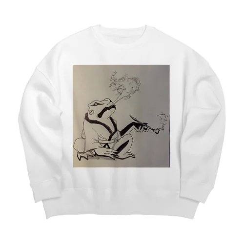 一服する蛙 Big Crew Neck Sweatshirt