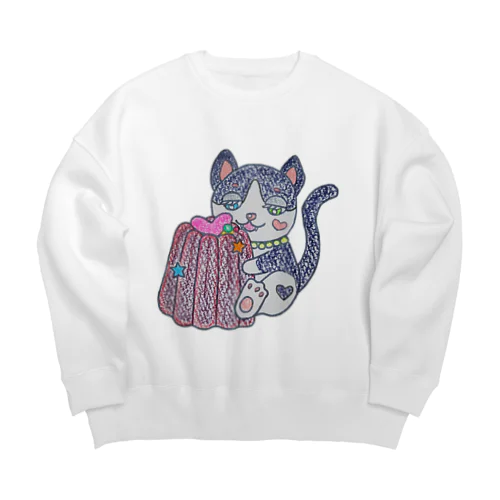 カヌレに恋するネコ Big Crew Neck Sweatshirt