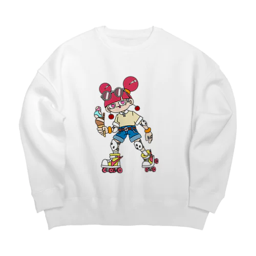 NerdCatHoodies SK8 girl 6 Big Crew Neck Sweatshirt