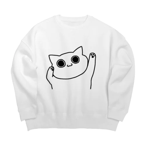 【踊】自由な猫 Big Crew Neck Sweatshirt