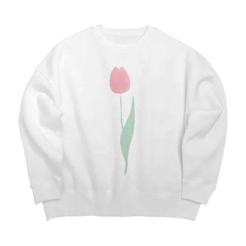 ちゅーりっぷ_愛の芽生え（ピンク） Big Crew Neck Sweatshirt