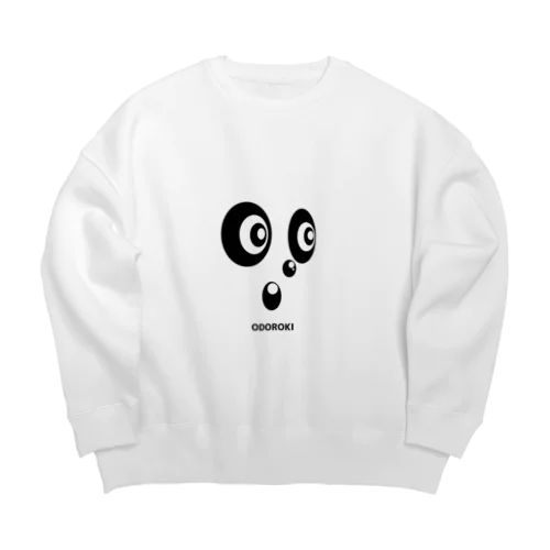 びっくりしてる顔の生き物 Big Crew Neck Sweatshirt