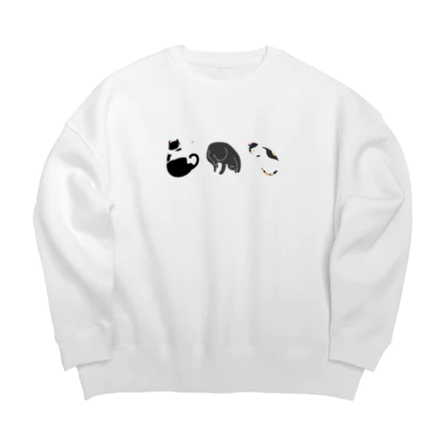 ねてるおとなねこ Big Crew Neck Sweatshirt