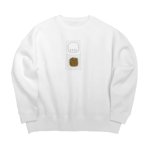 納豆パック（黒枠） Big Crew Neck Sweatshirt