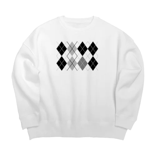 菱形デザイン Big Crew Neck Sweatshirt