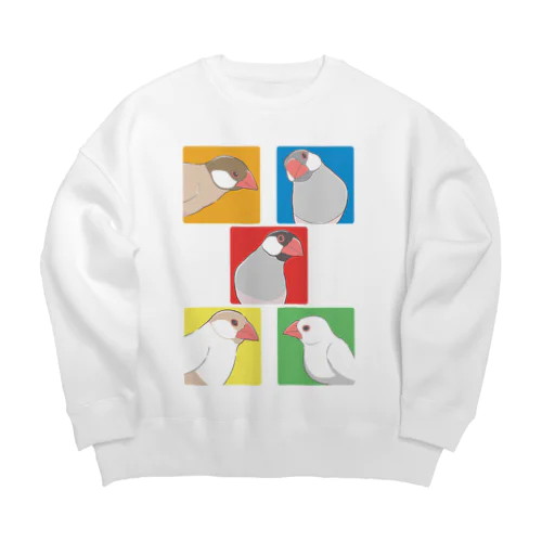 カラフル文鳥 Big Crew Neck Sweatshirt