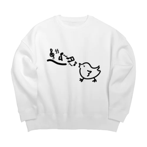 音符とぴよちゃん Big Crew Neck Sweatshirt