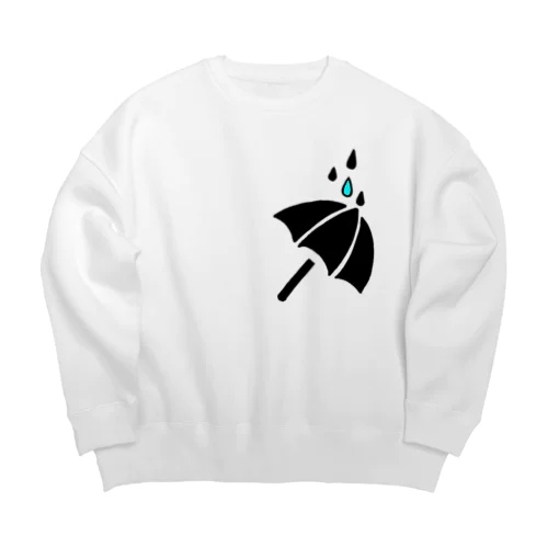 雨男雨女(黒) Big Crew Neck Sweatshirt