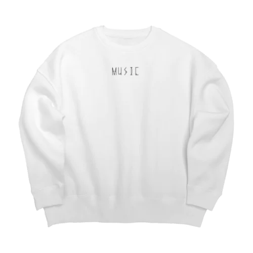 MUSIC(黒) Big Crew Neck Sweatshirt